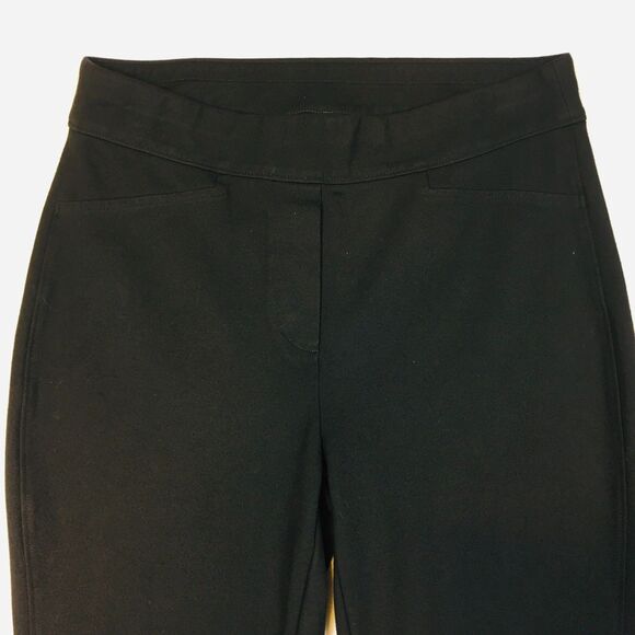 Chicos Womens M (Chicos Sz 1) Black Ponte Ankle Pants Leggings Studded Rivets - Picture 2 of 11